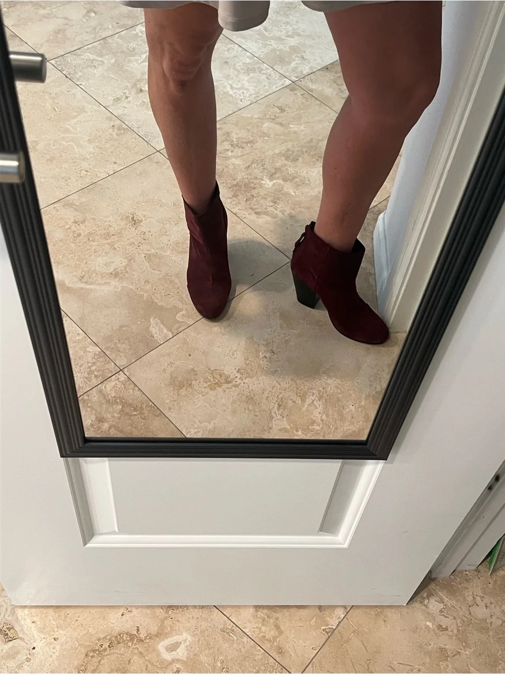rag & bone Burgundy Suede Ankle Booties